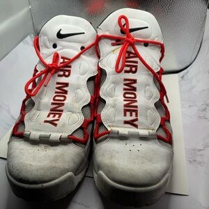 Air money Nikes white with red